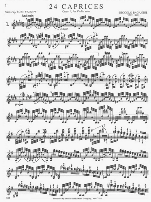 Paganini - 24 Caprices - Violin Solo edited by Flesch IMC IMC0582
