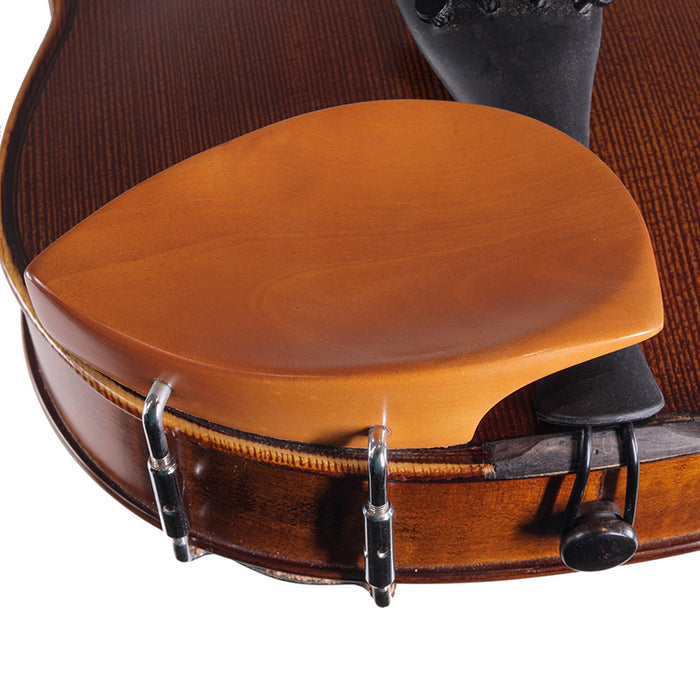 Violin Chinrest - Kreisler Tekka Boxwood Chrome Fittings