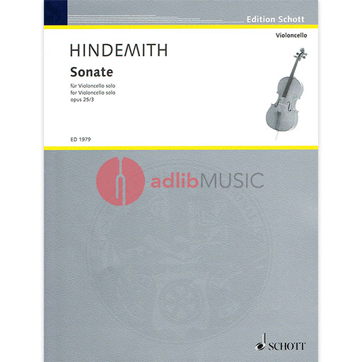 Hindemith - Sonata Op25/3 - Cello Solo Schott ED1979