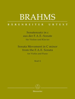 Sonata Movement from the F.A.E. Sonata WoO 2 - for Violin and Piano - Johannes Brahms - Violin Barenreiter