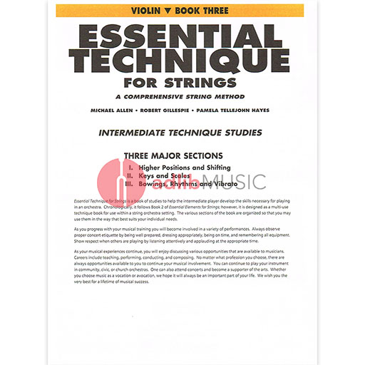 Essential Technique (Essential Elements Series) Book 3 - Violin/Audio Access Hal Leonard 868074