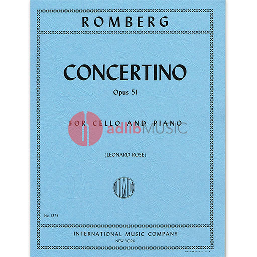 Romberg - Concertino Op51 - Cello/Piano Accompaniment edited by Rose IMC IMC1875