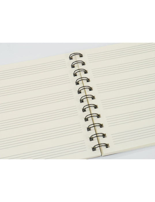 A5 Spiral Notebook Black with White Music Manuscript