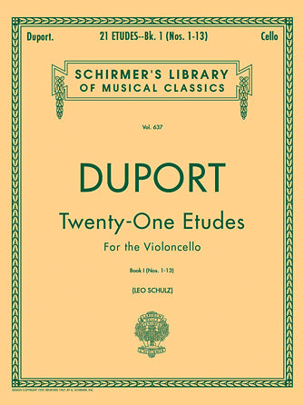 Duport - 21 Etudes Volume 1 - Cello Solo Schirmer 50255840