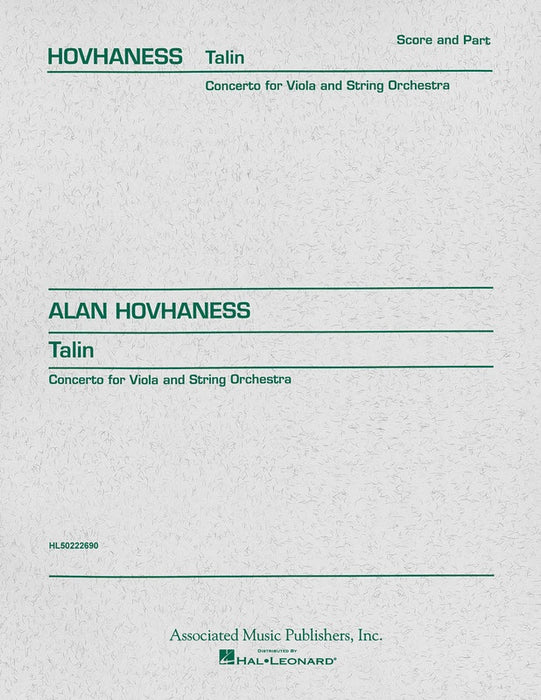Hovhaness - Talin Concerto Op93 - Viola/Piano Accompaniment Schirmer 50222690