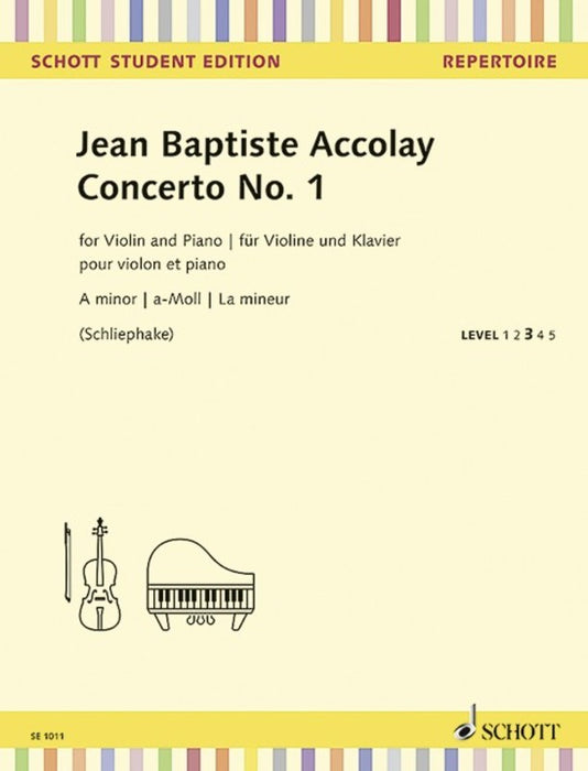 Accolay - Violin Concerto #1 in Amin - Violin/Piano Accompaniment Schott SE1011