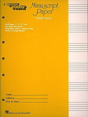 Manuscript Paper (Wide Staff) 'E-Z Play Today' - Hal Leonard