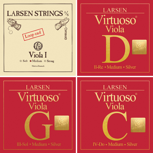 Larsen Virtuoso Soloist Viola String Set Medium (Loop A) 15"-16.5"