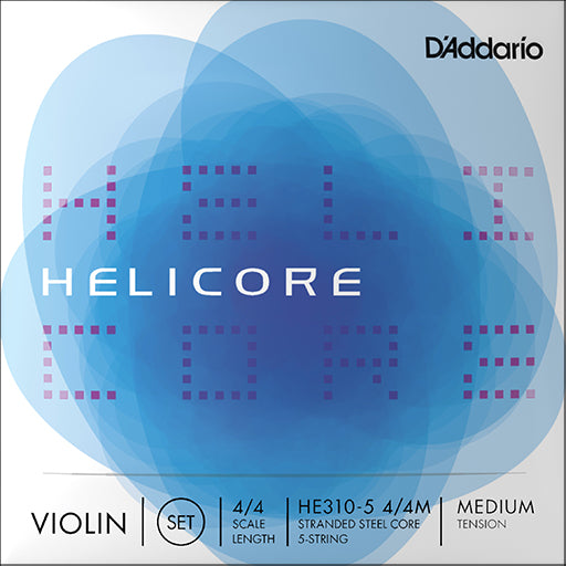 D'Addario Helicore Violin 5 String Set Medium 4/4 (added C string)