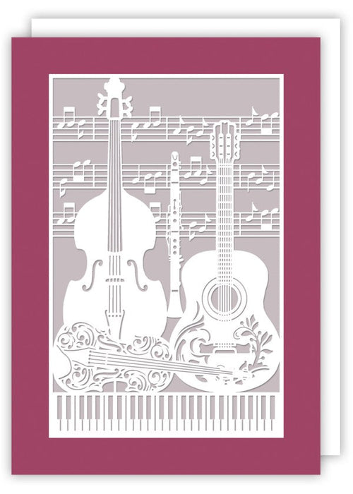 Greeting Card - Stenciled with a Various Instruments