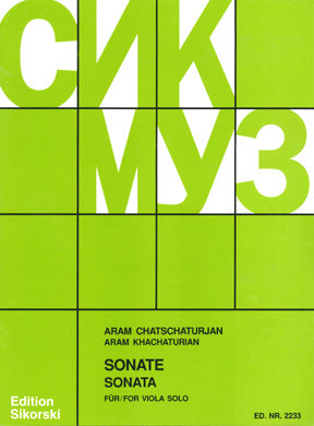 Khachaturian - Sonata - Viola Solo Sikorski SIK2233