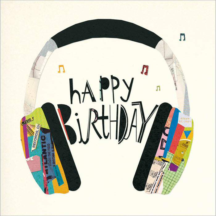 Greeting Card - Happy Birthday Colourful Headphones