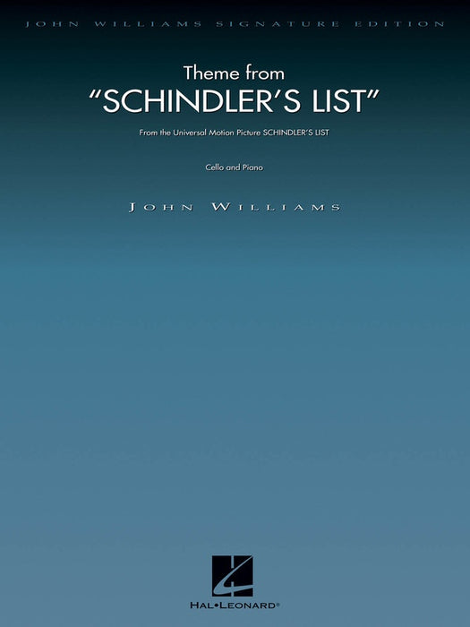 Schindler’s List Theme - Cello/Piano Accompaniment by Williams Hal Leonard 4491831