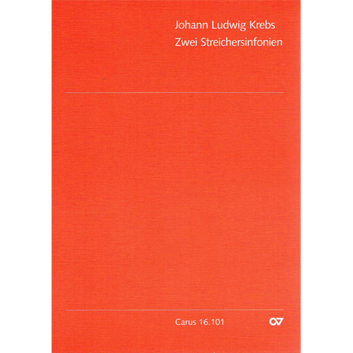 Krebs - 2 Sinfonias - String Orchestra Score Only Carus Verlag 16.101/00