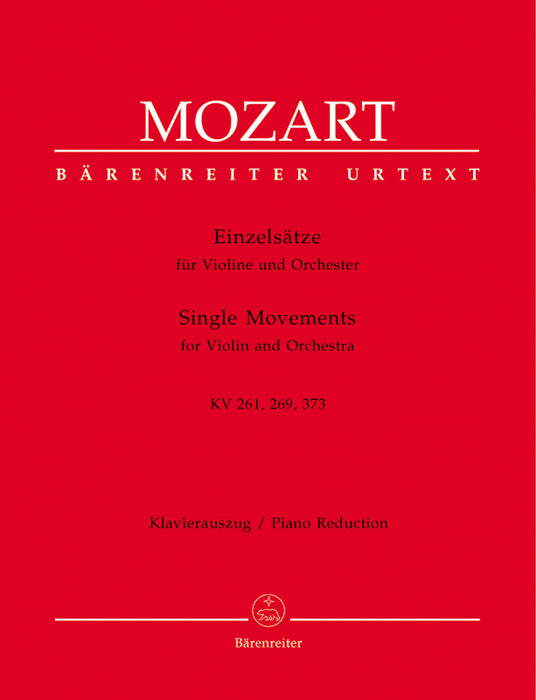 Mozart Single Movements for Violin K 261; 269; 373