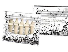 Cake Forks Set 6 White with Black Notes