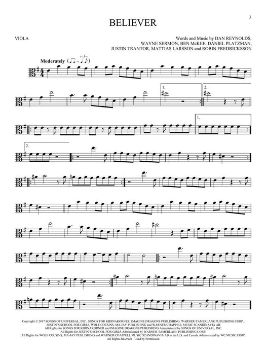 50 Pop Songs for Kids for Viola - Hal Leonard