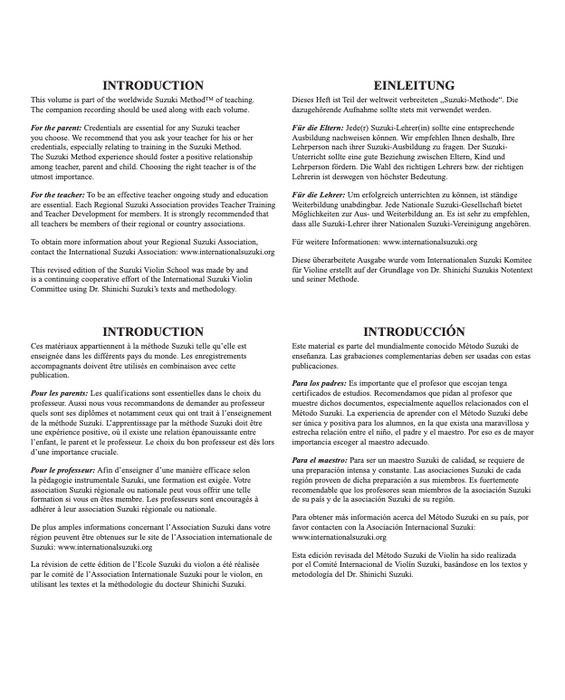 Suzuki Violin School Book/Vol.1 International Edition - Violin Part with CD 48722