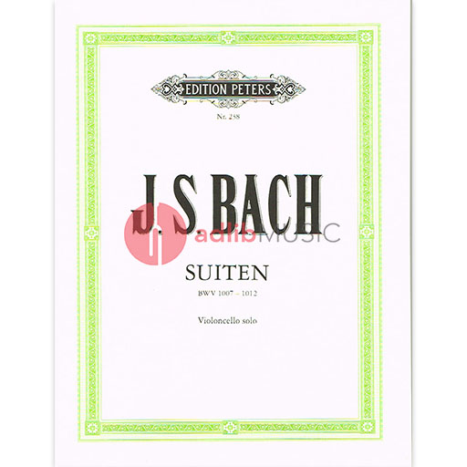 Bach - 6 Suites BWV1007-1012 - Cello Solo edited by Becker Peters P0238