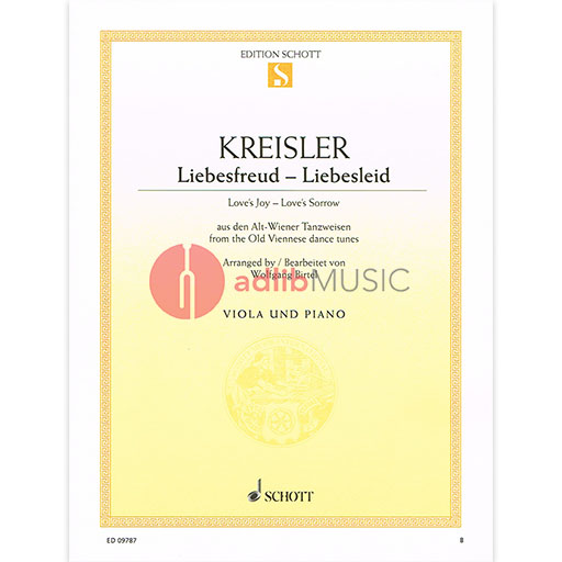 Kreisler - Liebesfreud Liebesleid - Viola/Piano Accompaniment Schott SCED09787