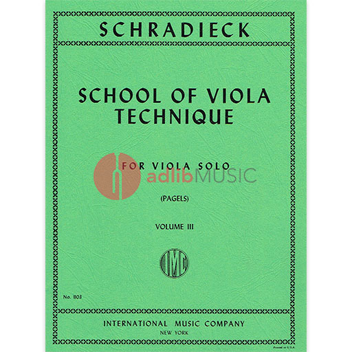 VIOLA TECHNIC VOL 3 - SCHRADIECK - IMC — The Sydney String Centre