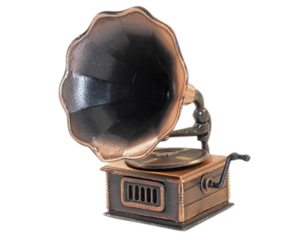 Gramophone Pencil Sharpener Die-Cast Antiqued Finish