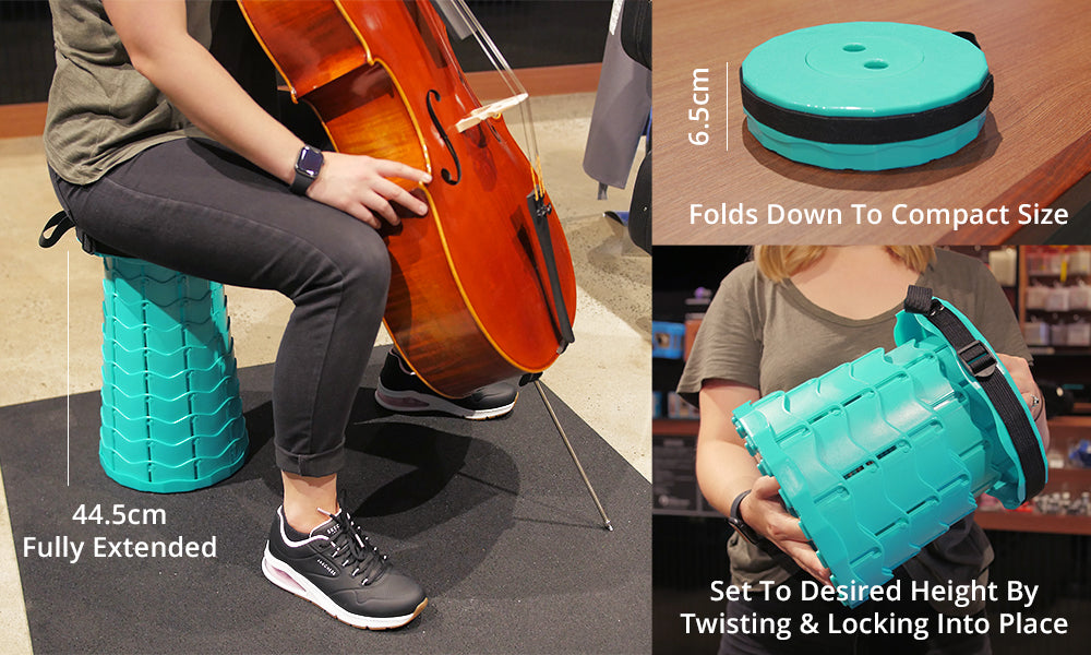 Cello Stool Round Plastic Adjustable 6.5 44.5cm Grey The