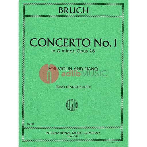 Bruch - Concerto #1 in Gmin Op26 - Violin/Piano Accompaniment IMC IMC0865