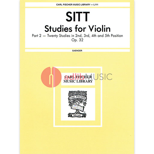 Sitt - Studies for Violin Op32 Volume 2 (20 Studies in 2nd 3rd 4th & 5th Positions) - Violin Fischer