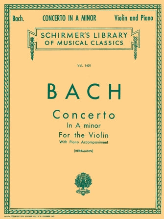 Bach - Concerto in Amin LIB.1401 - Violin/Piano Accompaniment edited by Herrmann Schirmer 50258980