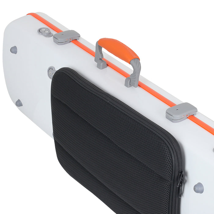 JML Carbon Fibre 1.8 Oblong Violin Case White with Orange 4/4