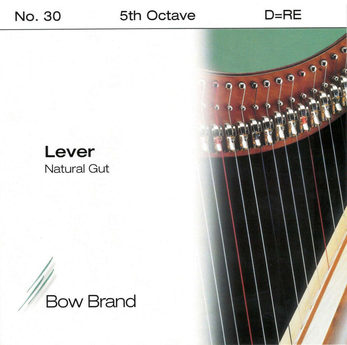 Bow Brand Natural Gut - Lever Harp String, Octave 5, Single D