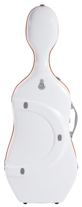 Cello Case - Bam Ice Supreme Hightech White with Orange Fittings