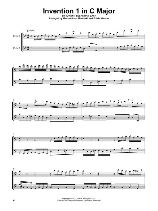Two Part Inventions by J.S. Bach for Cello Duet - Hal Leonard