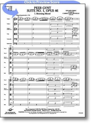 Peer Gynt Suite No. 1, Op. 46 - Edvard Grieg - Carrie Lane Gruselle FJH Music Company Score/Parts