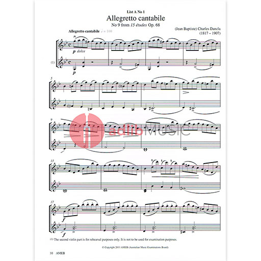 AMEB Violin Series 9 Grade 3 - Violin/Piano Accompaniment AMEB 1202728339