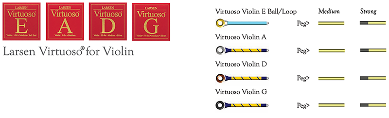Larsen virtuoso violin on sale strings