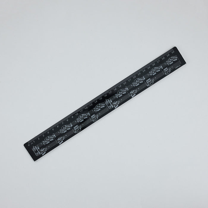 30cm Music Ruler Black with White Manuscript