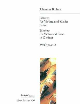 Brahms - Sonata Movement (Sonatensatz) Scherzo OpPosth WoO2 - Violin/Piano Accompaniment Breitkopf EB6049