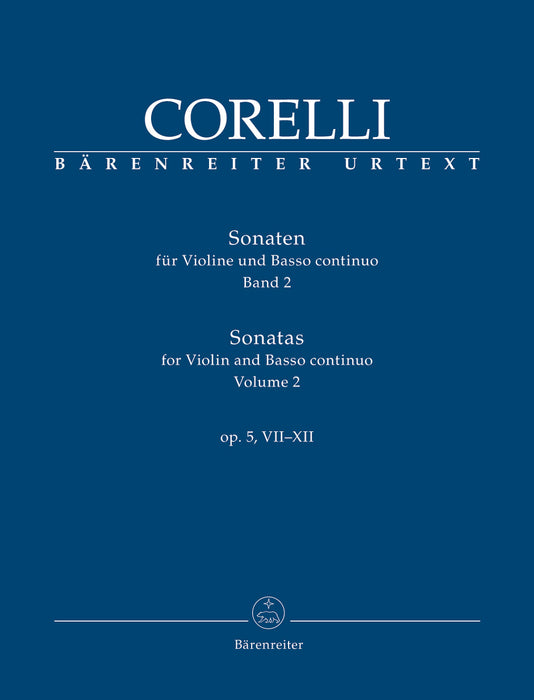 Corelli - 12 Sonatas Op5 Volume 2 - Violin/Piano Accompaniment Barenreiter BA9456