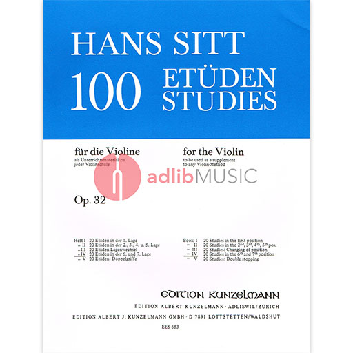 Sitt - 100 Studies Op32 Book 4 - Violin EES653