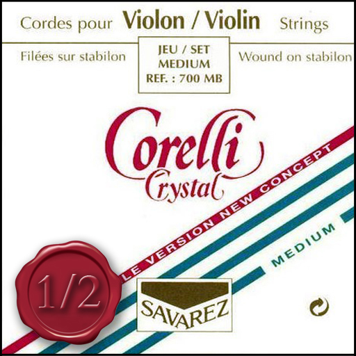 Corelli Crystal Violin D String Medium 1/2