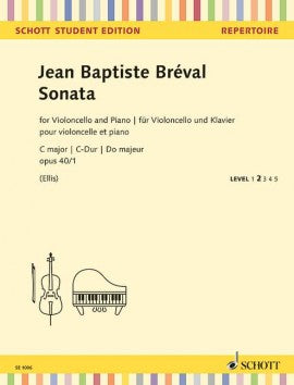 Breval - Sonata in Cmaj Op40/1 - Cello/Piano Accompaniment Schott SE1006