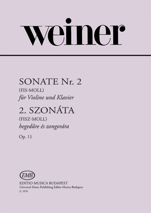 Weiner - Sonata #2 in F#min Op11 - Violin/Piano Accompaniment EMB Z1976