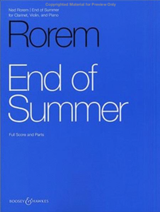 Rorem - End of Summer - Clarinet/Violin/Piano Boosey & Hawkes Parts 48001611