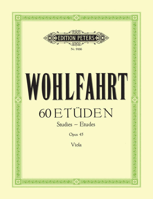 Wohlfahrt - 60 Studies Op45 - Viola Solo Peters EP9166
