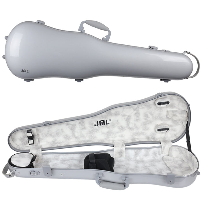 JML Carbon Fibre 1.5 Shaped Violin Case Silver 4/4