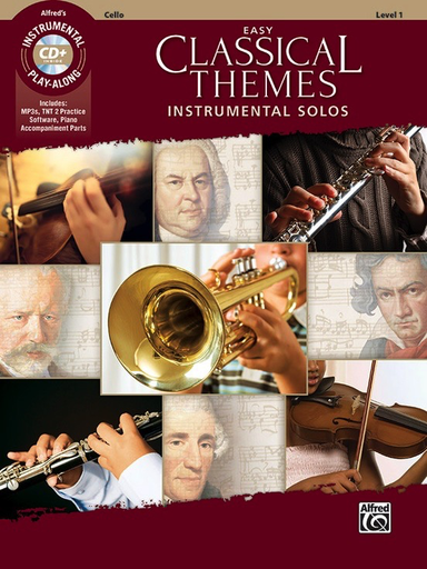 Easy Classical Themes Instrumental Solos - Cello/CD/pdf Piano Accompaniment Alfred 47071