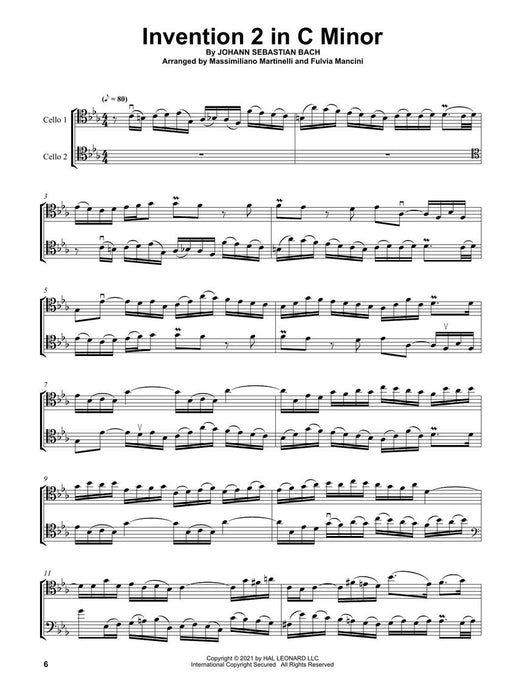 Two Part Inventions by J.S. Bach for Cello Duet - Hal Leonard