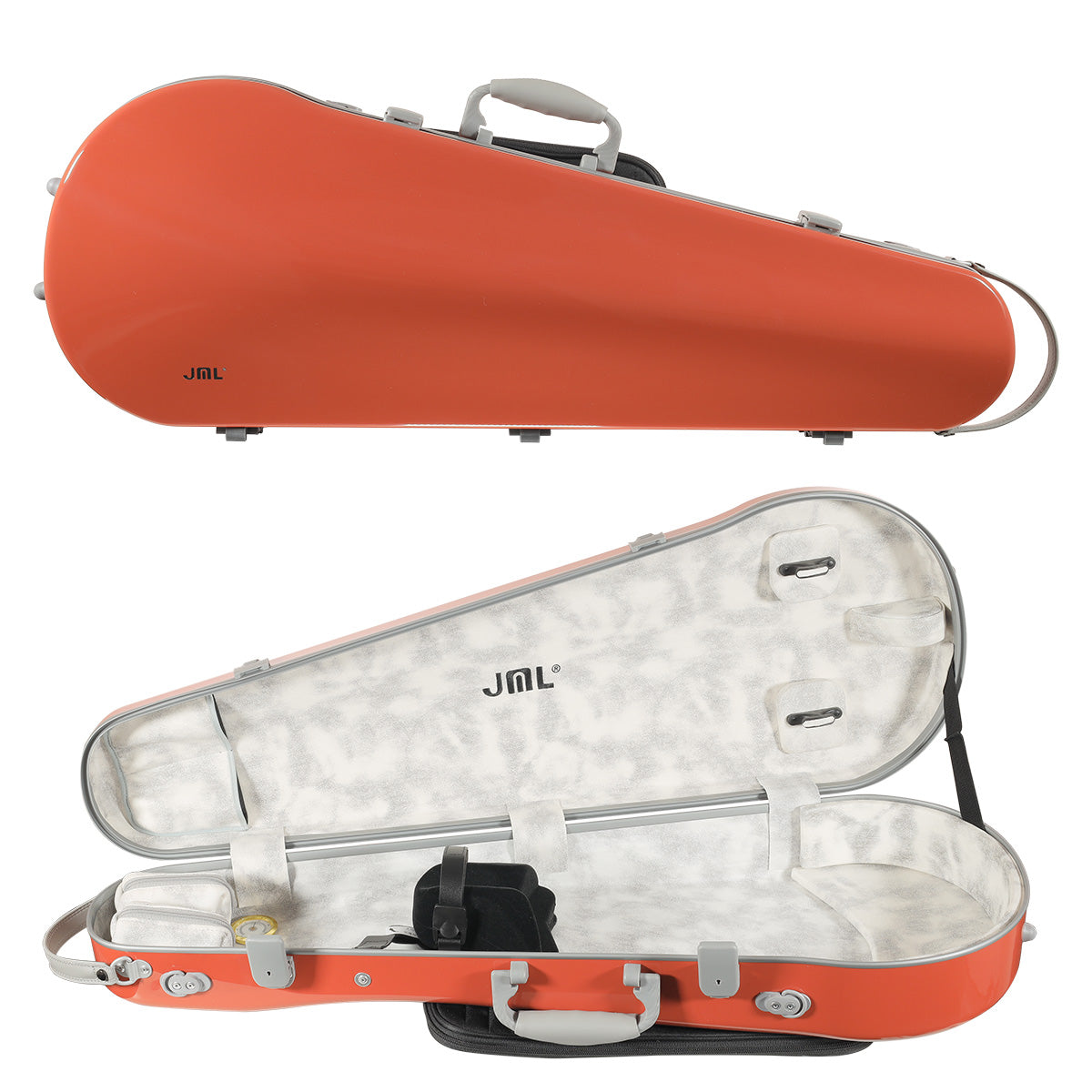 JML Carbon Fibre Adjustable 1.7 Arrow Viola Case Flora Orange 15-16.5 ...